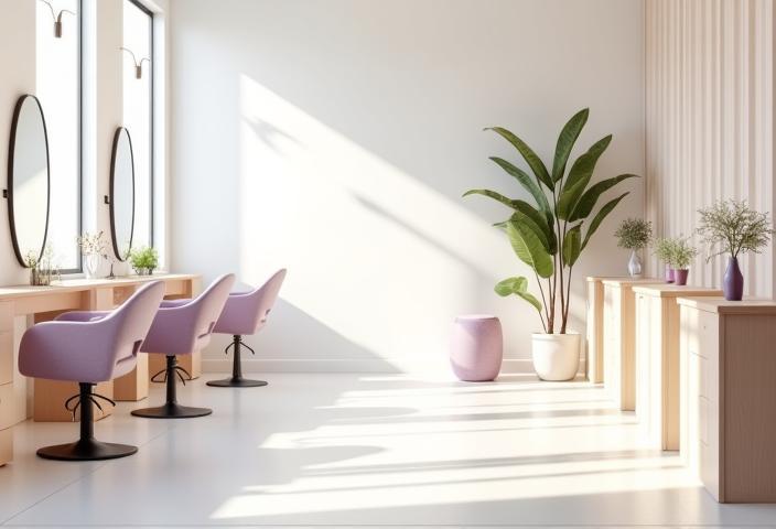 Vue intérieure moderne et lumineuse du salon
